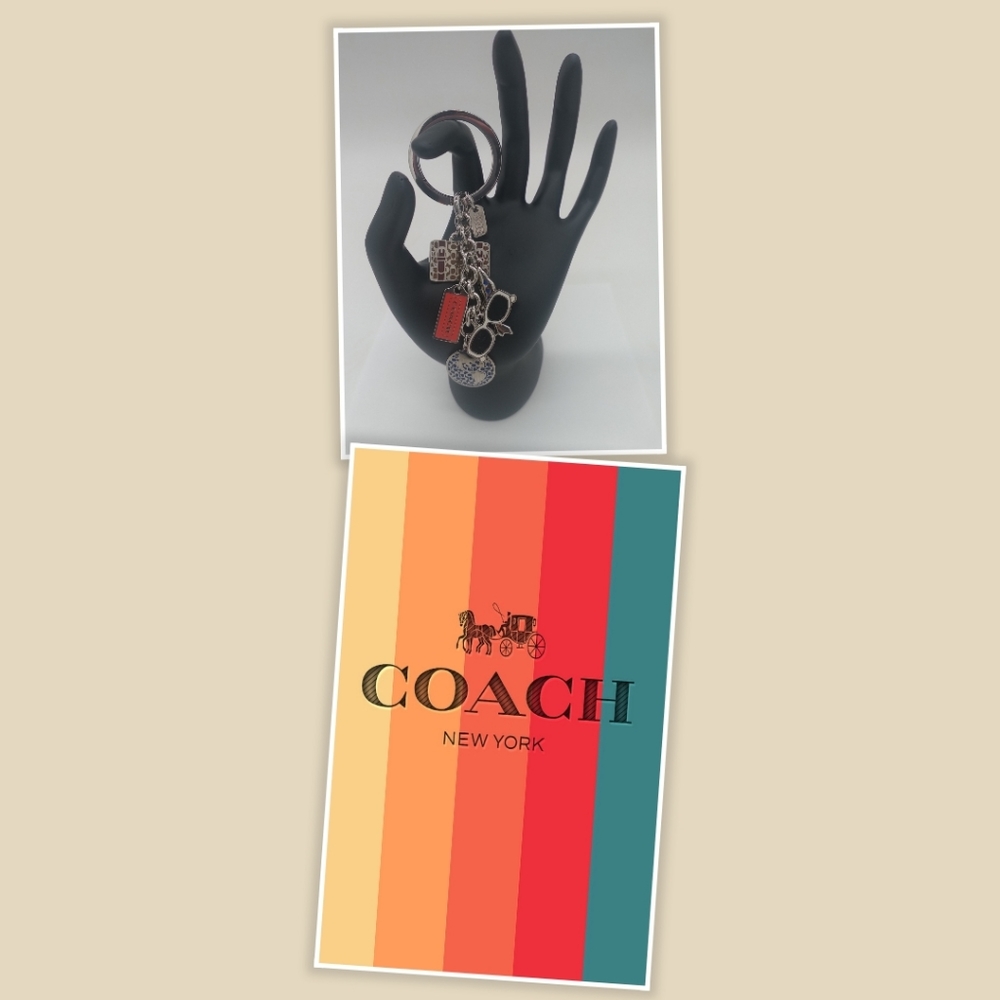 NWOT Rare Authentic Coach Airplane Sunglasses World Handbag Key Chain Fob Firm $ - Picture 2 of 3